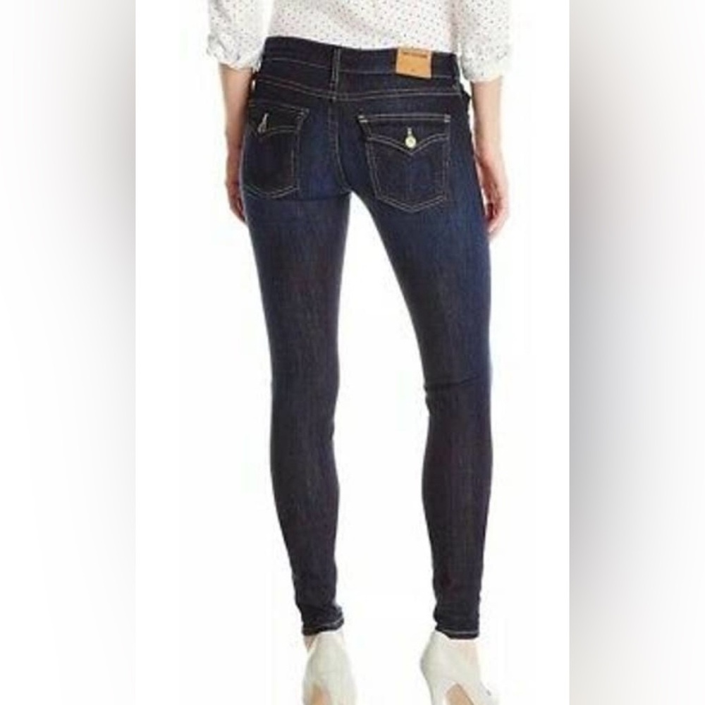 True Religion Casey Low Rise‎ Super Skinny Stretch Dark Blue Denim Women's 28